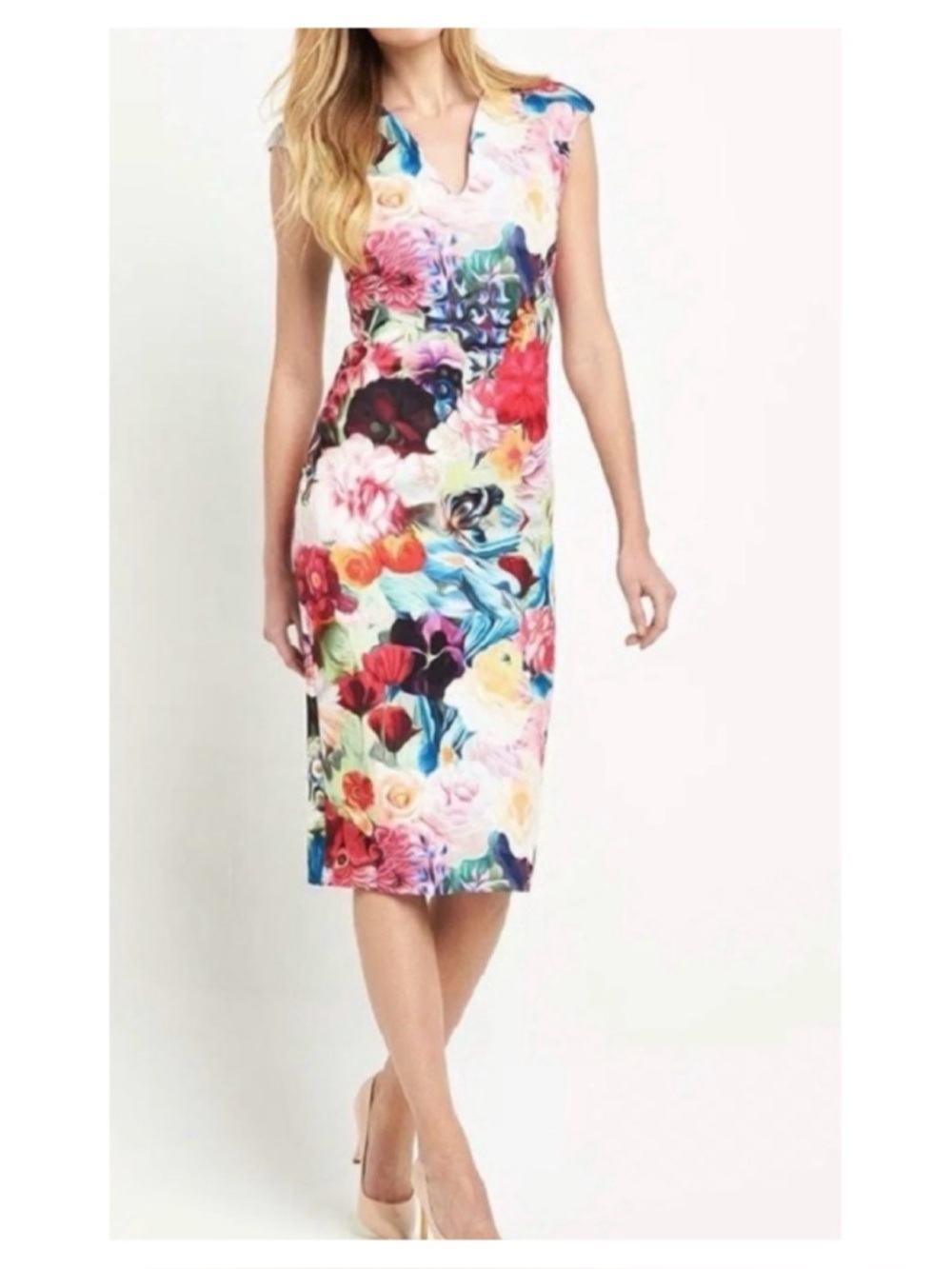NWOT Ted Baker Odeela Floral Swirl Print Dress  Size 0